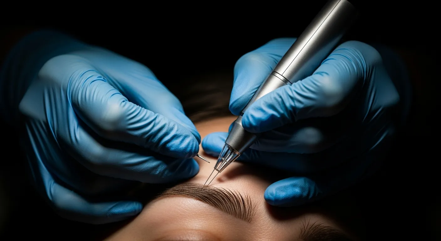Técnica de hairstroke con dermógrafo para cejas con precisión milimétrica
